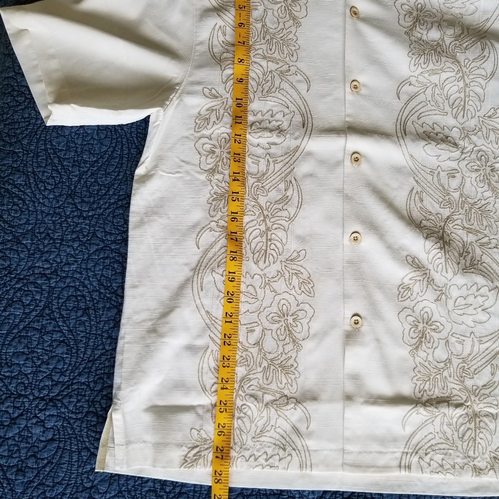 Embroidered Tommy Bahama Silk Shirt - Picture 3 of 6